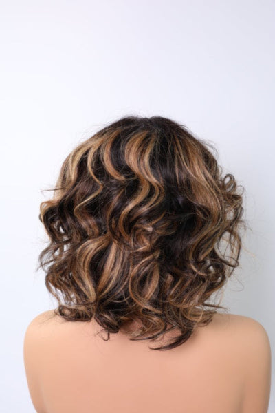 Glueless Highlight Wavy Bob Wig Human Hair Lace Front Wigs