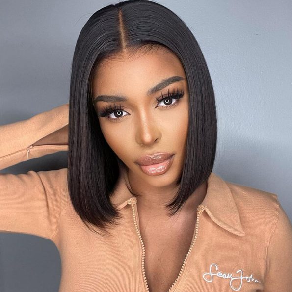 Glueless Short Bob Wig Straight 6×5 13×4 Invisible HD Lace Closure Wig 180% Density