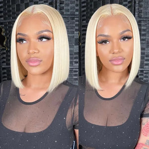 613 Blonde Bob Wig Straight 13×4 13×6 HD Lace Wig 180% Density