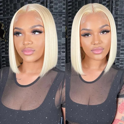613 Blonde Bob Wig Straight 13×4 13×6 HD Lace Wig 180% Density