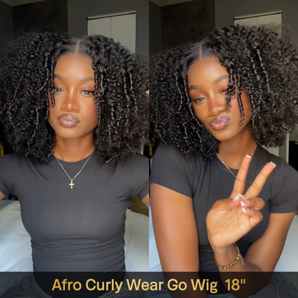  Afro Curly 4x6 HD Lace Glueless Human Hair Ready To Wear