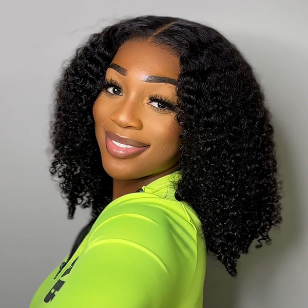 Afro Curly Hair Pre-Plucked Glueless Wear Go Wigs Pre-Cut HD Lace Wig