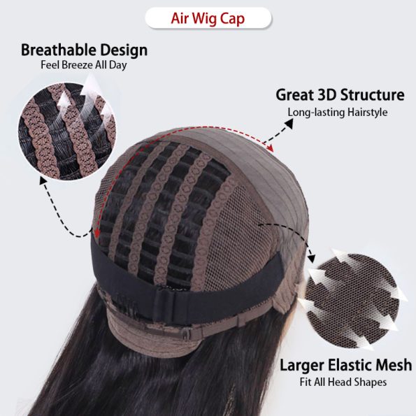 Breathable Air Cap | Short Water Wave Bob 6×5 Plus Lace Wear Go Glueless Wig 100% Human Hair