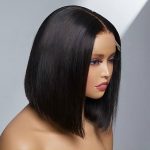 Pre Bleached Knots Short Straight Human Hair Bob 6×5 HD Pre-Cut Lace Glueless Wig