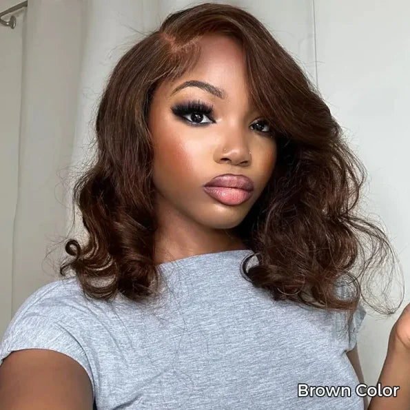 Short Loose Body Wave 6×5 HD Lace Glueless Wig Reddish Brown/99J Burgundy/Brown Color 100% Human Hair