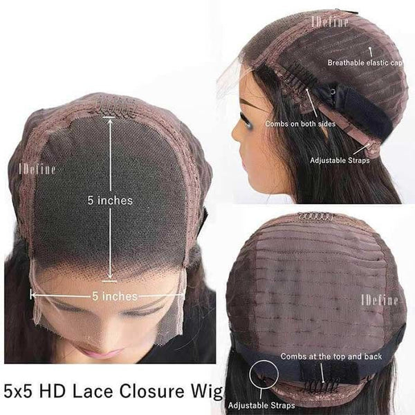 Brown Highlight Wavy Bob Wig Lace Front Human Hair