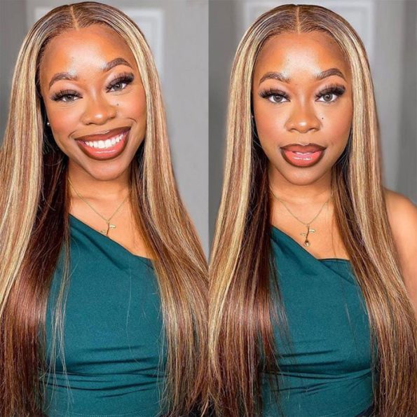 Wear Go Honey Blonde Highlight Wig Straight/Body Wave Air Cap 6×5 Plus HD Glueless Pre-Cut Lace Wig