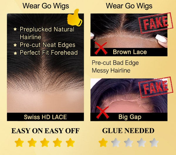 Type 4C Edges Hairline Wear Go Wig Kinky Curly Hair 4x6 Glueless Swiss HD Lace Wigs*