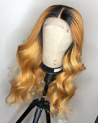 1B/ 27 Honey  Wave Pre Plucked Wig