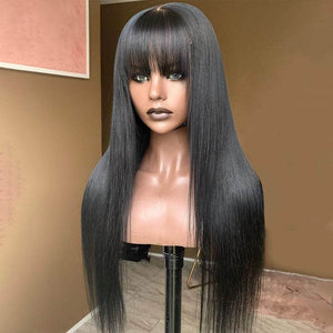 200 Density Straight 13x4 Lace Frontal with Bangs