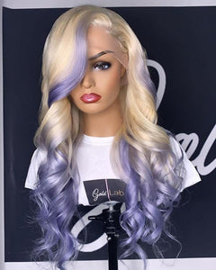 Full Lace 10a Grade 613 Blonde Purple Wig - Belle Noir Beauty