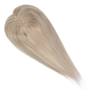 Hair Toppers Women Clip In Mono Topper Human Hair Blonde #18 Highlighted With Blonde #613(#P18/613) - Belle Noir Beauty