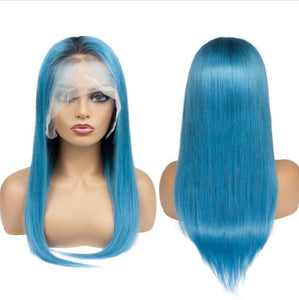 Full Lace 10a Grade Hair Ombre 1B-Blue Wig - Belle Noir Beauty