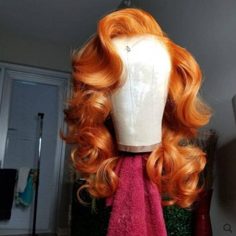 10a Grade Orange Full Lace Wig - Belle Noir Beauty