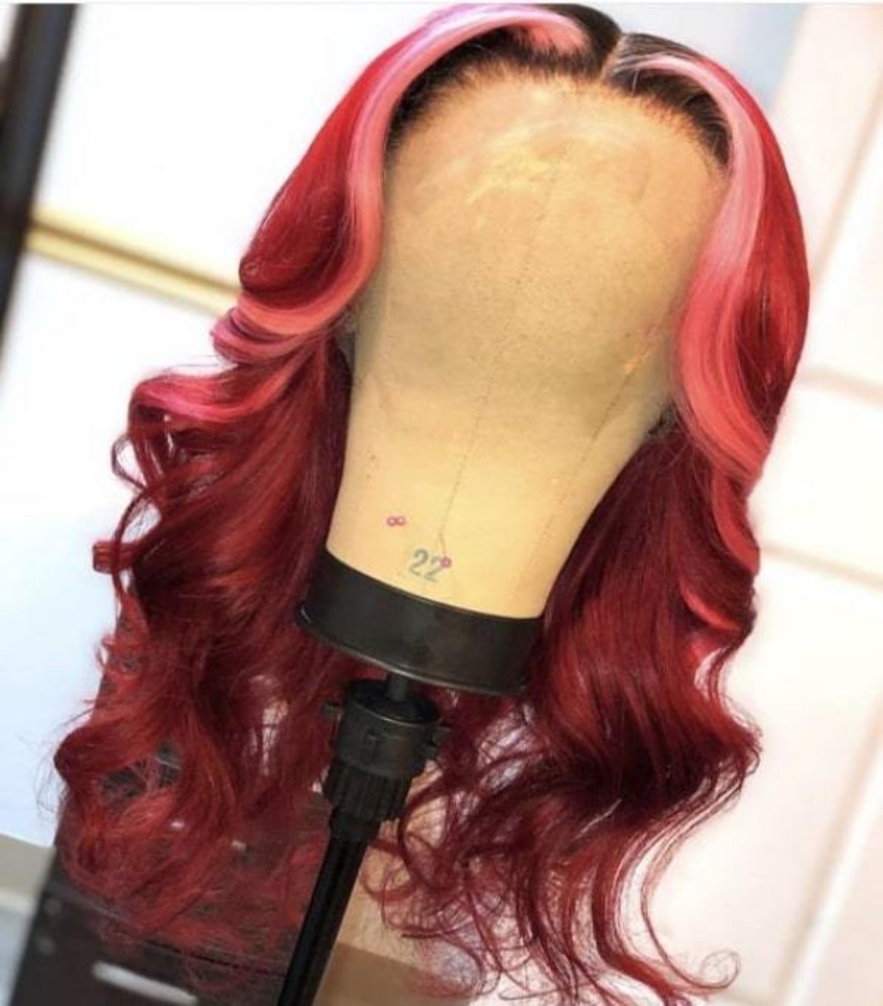 Ombre1BPinkRed  Lace Front Unit