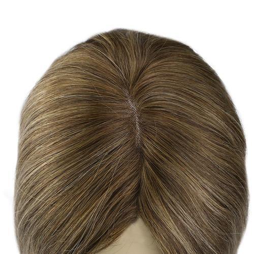 Topper Hair Pieces Human Hair Remy Hair Toupee #4 Fading To Blonde #27 Mixed With Brown #4(#4/27/4)