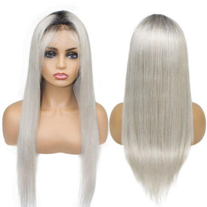 Lace Front 10a Grade Grey Ombre Wig Unit - Belle Noir Beauty
