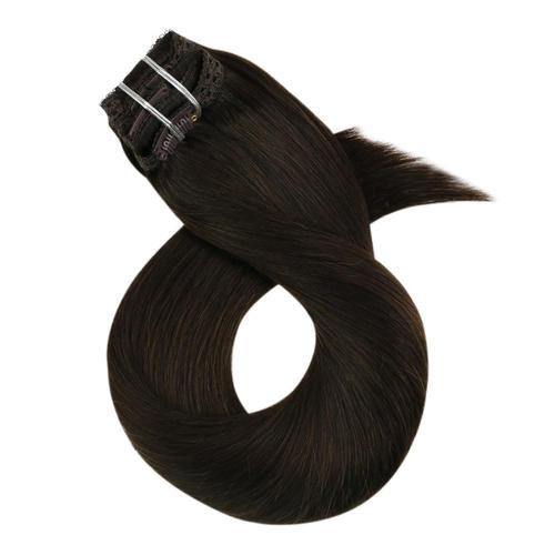  Clip In Darkest Brown #2 Brazilian 10A Human Hair Extension(#2)