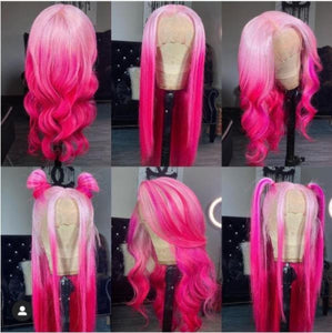 Reverse Pink Ombre Lace Front Unit