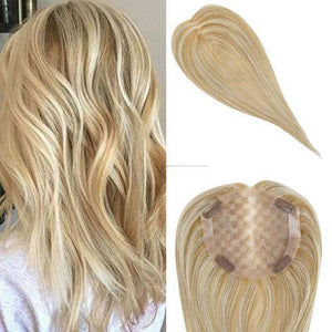  Mono Toupee Human Hair Blonde #14 Mixed with Blonde #613(#P14/613)
